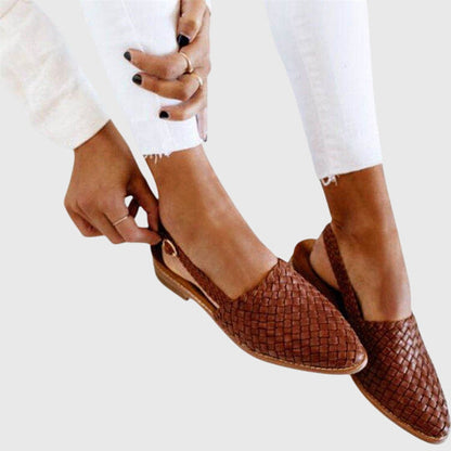 Women's Woven Slingback Flats - Pointed Toe Summer Shoes
