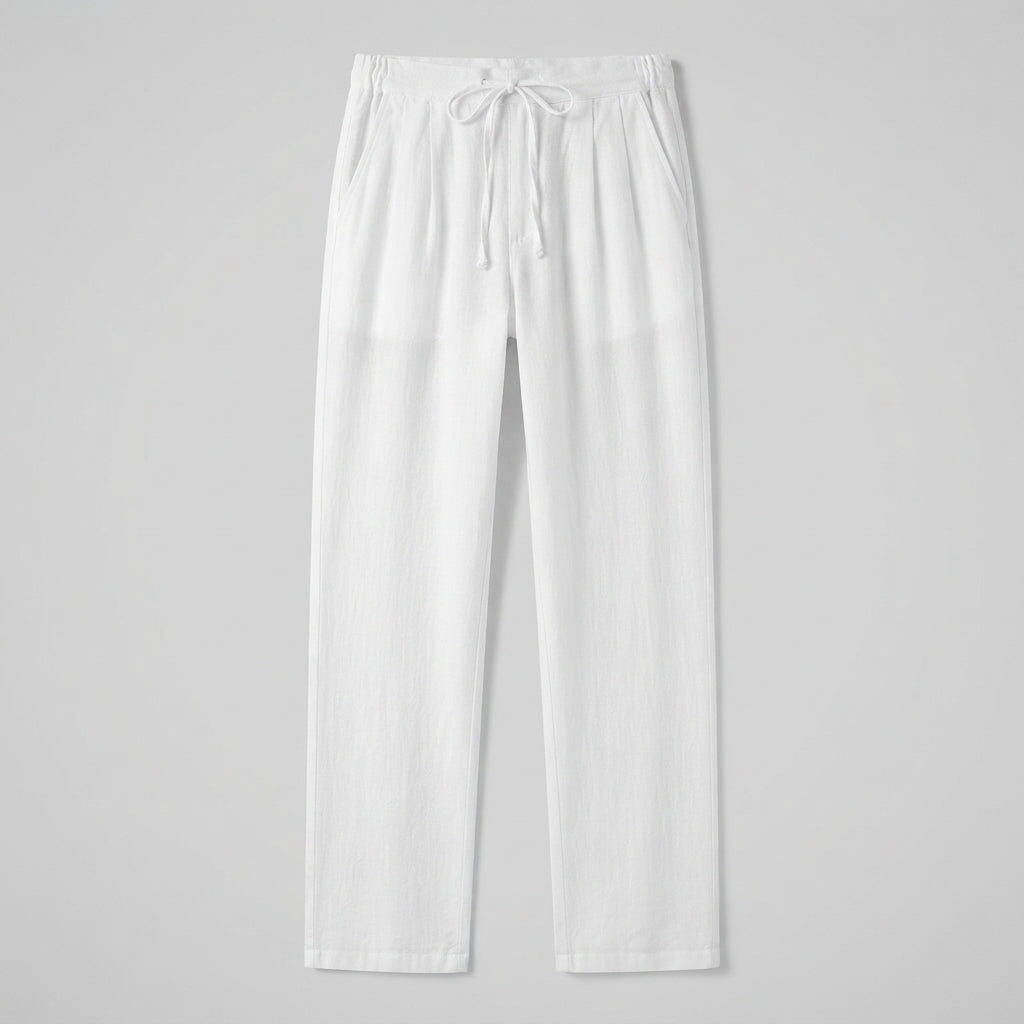 Men's Linen Trousers - Relaxed Fit Lightweight Summer Pants
