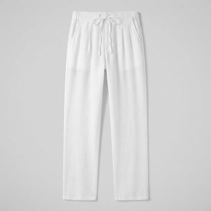 Men's Linen Trousers - Relaxed Fit Lightweight Summer Pants