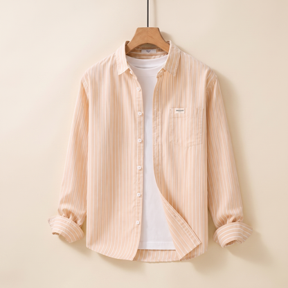 Men's Striped Cotton Shirt - Classic Comfortable Casual Top