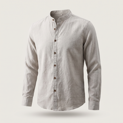 Men's Relaxed Linen Shirt - Timeless Long Sleeve Summer Top