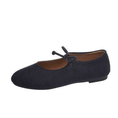 Women's Round Toe Casual Loafers - Suede-Look Slip-On Flats