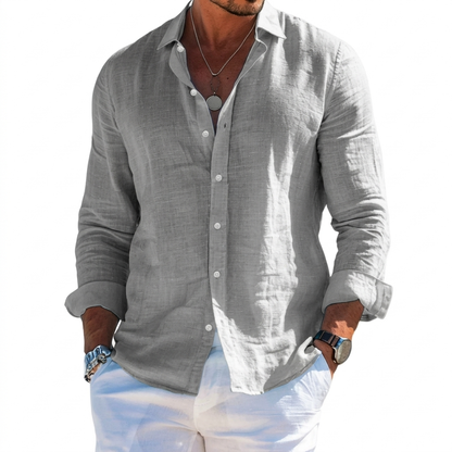 Men's Relaxed Tailored Shirt - Classic Long Sleeve Shirt