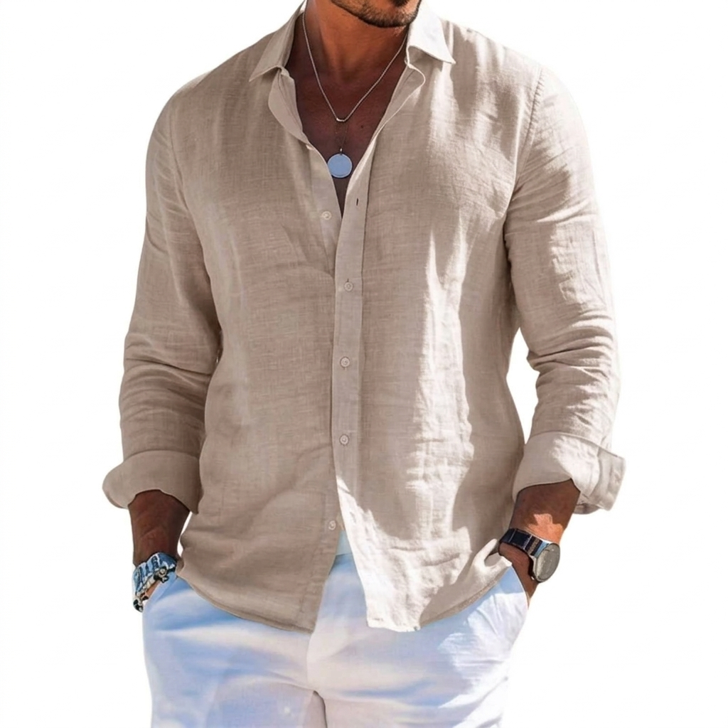 Men's Relaxed Tailored Shirt - Classic Long Sleeve Shirt
