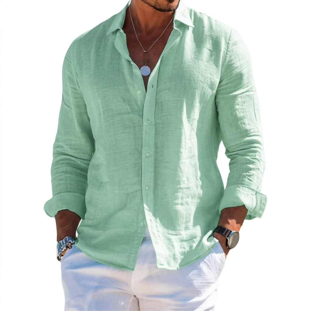Men's Relaxed Tailored Shirt - Classic Long Sleeve Shirt