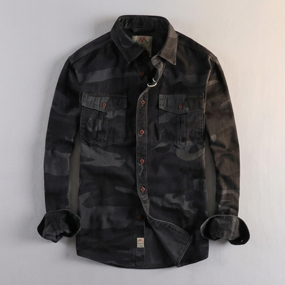 Men's Rugged Utility Shirt - Casual Button Up Overshirt