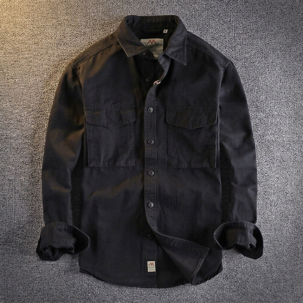 Men's Cargo Utility Shirt - Classic Cotton Pocket Shirt