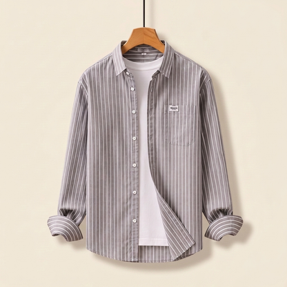 Men's Striped Cotton Shirt - Classic Comfortable Casual Top