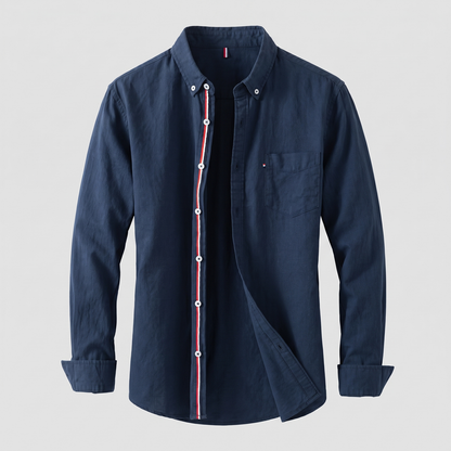 Men's Breathable Linen Shirt - Lightweight Long Sleeve Shirt