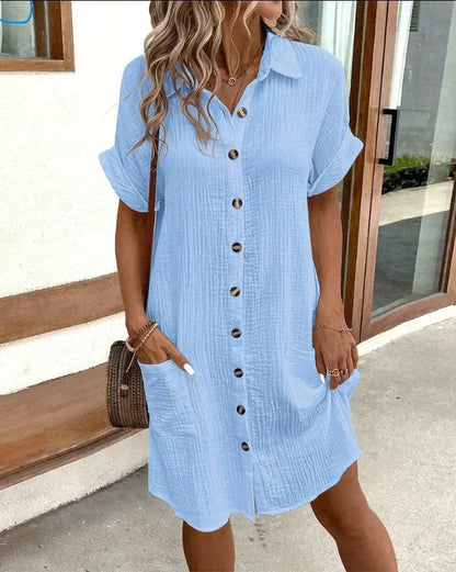 Women's Polo Shirt Dress - Lightweight Casual Summer Dress