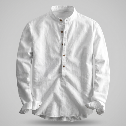 Men's Relaxed Linen Shirt - Timeless Long Sleeve Summer Top