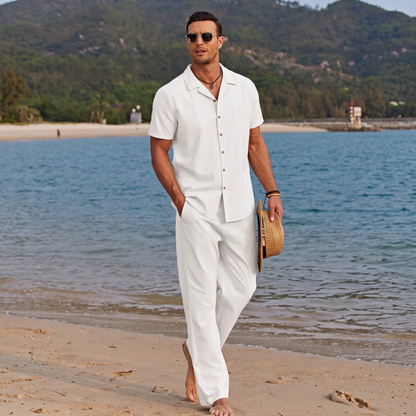 Camp Collar Shirt and Trousers Set – Beach Day Co-Ord