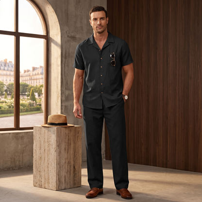 Camp Collar Shirt and Trousers Set – Beach Day Co-Ord