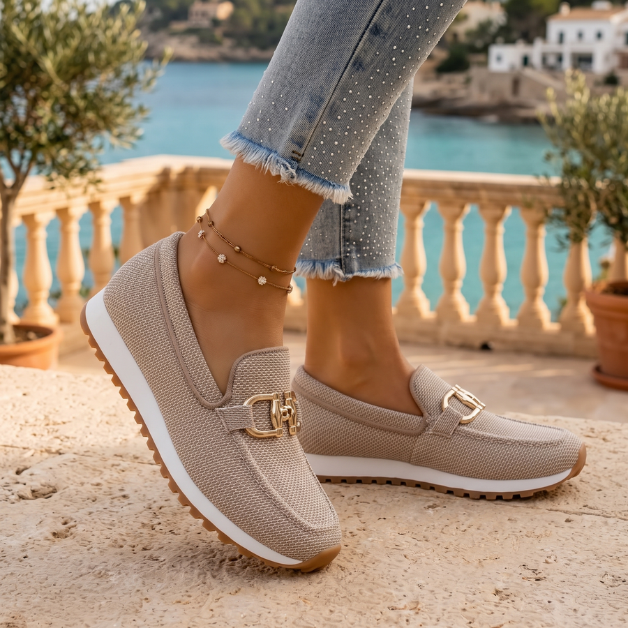 Women's Mesh Slip-On Loafer Sneakers - Horsebit Lug Sole