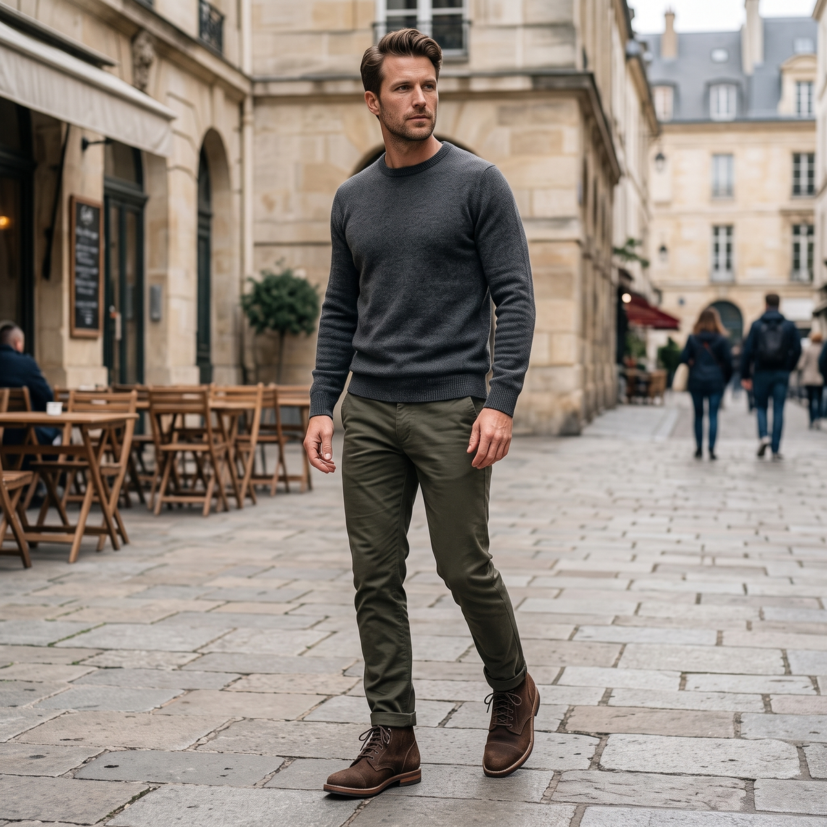 Damien Laurent | Vintage Leather Lace-Up Boots For Men