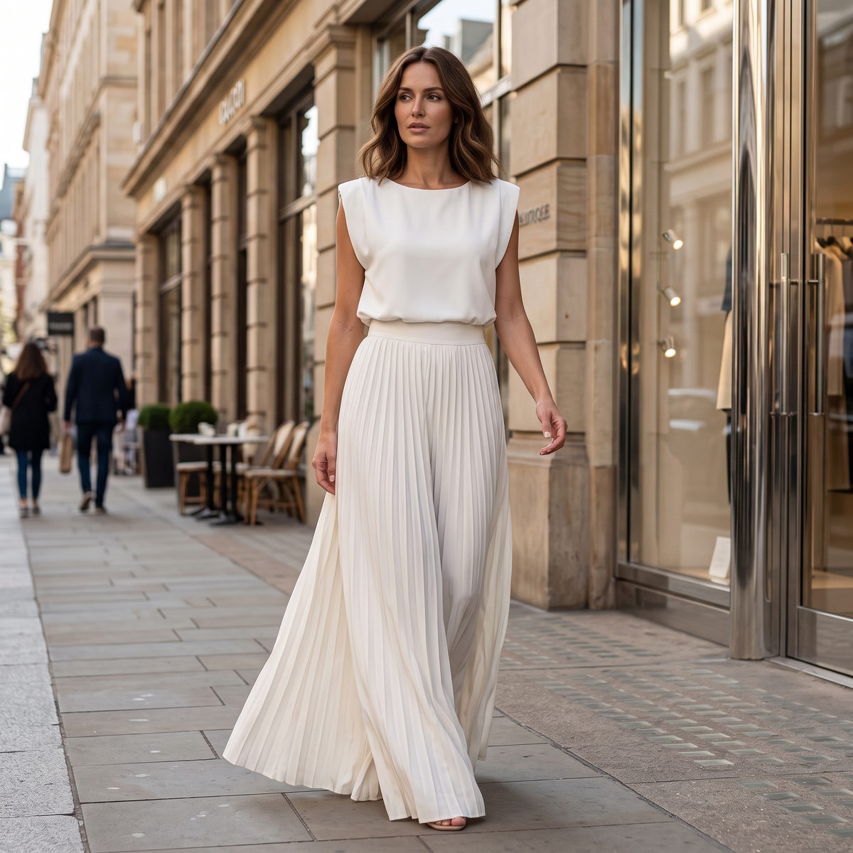 Bianca Moretti | Elegant Pleated Jumpsuit For Women