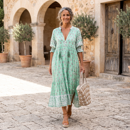 Mana | Chic Floral V-Neck Dress