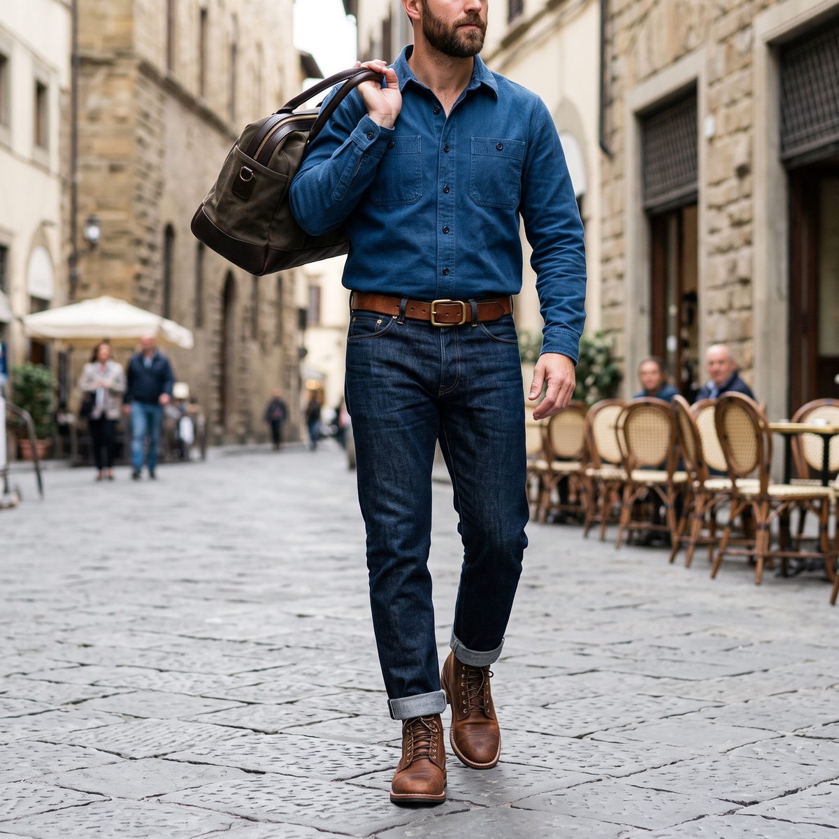 Damien Laurent | Vintage Leather Lace-Up Boots For Men