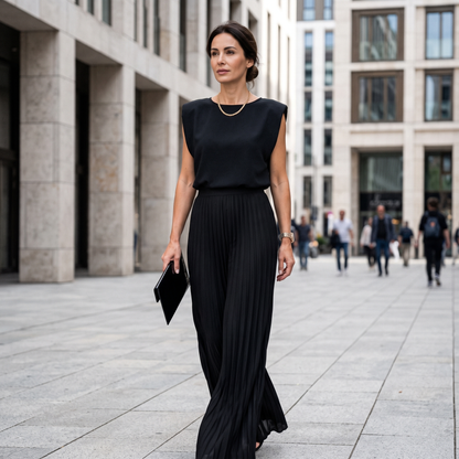 Bianca Moretti | Elegant Pleated Jumpsuit For Women