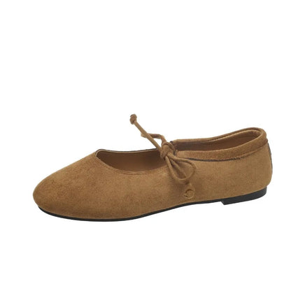 Women's Round Toe Casual Loafers - Suede-Look Slip-On Flats