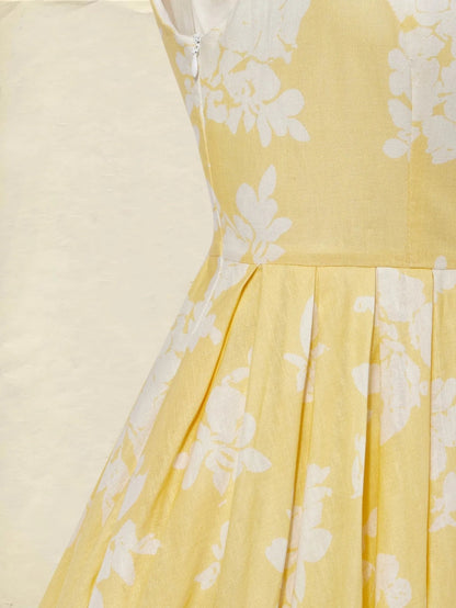 Off-Shoulder Floral Midi Dress - Short Sleeve Swing Dress