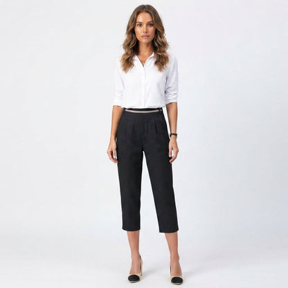 Women's Linen Harem Pants - Relaxed Fit Comfortable Trousers